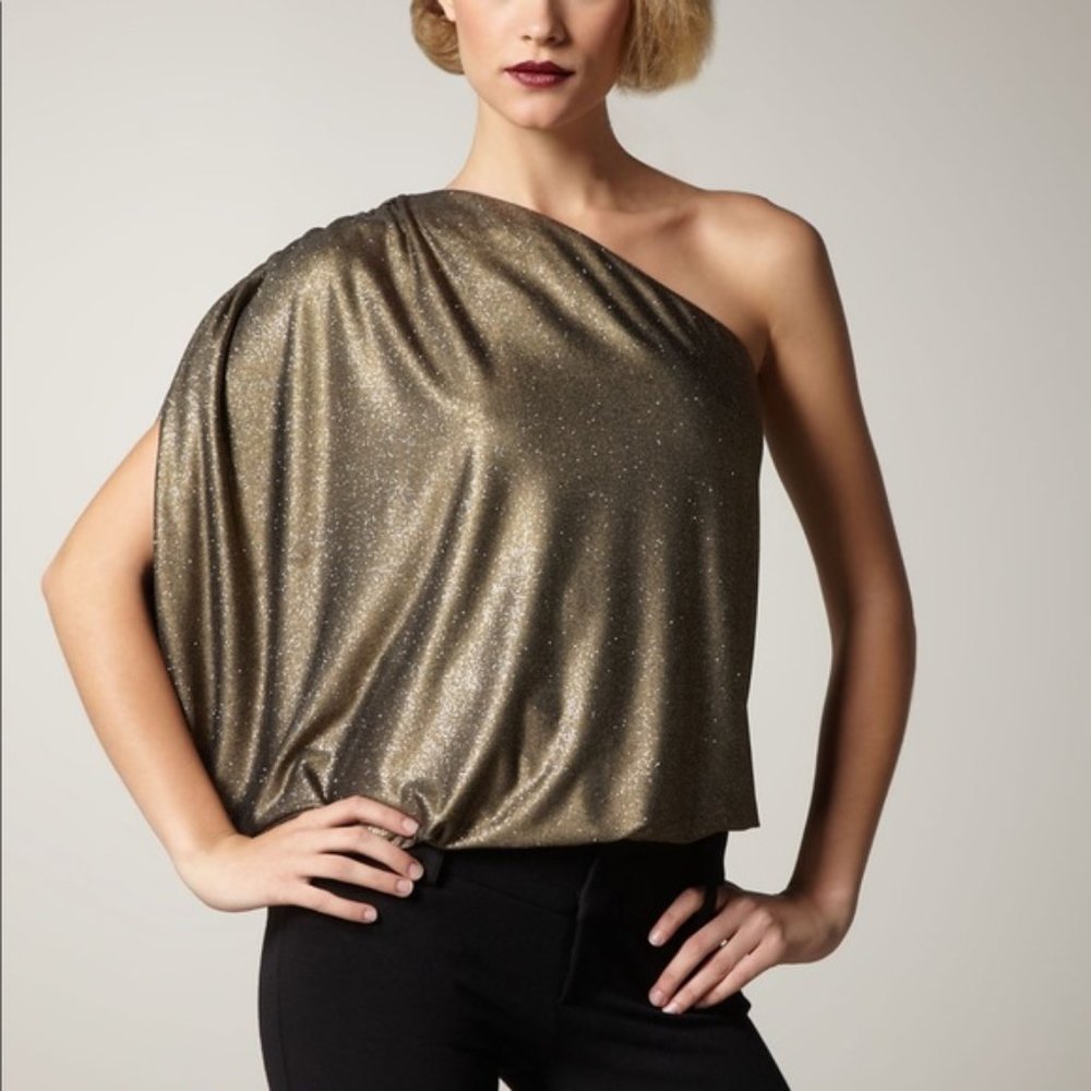 Alice + Olivia Sparkly, Off the Shoulder Top